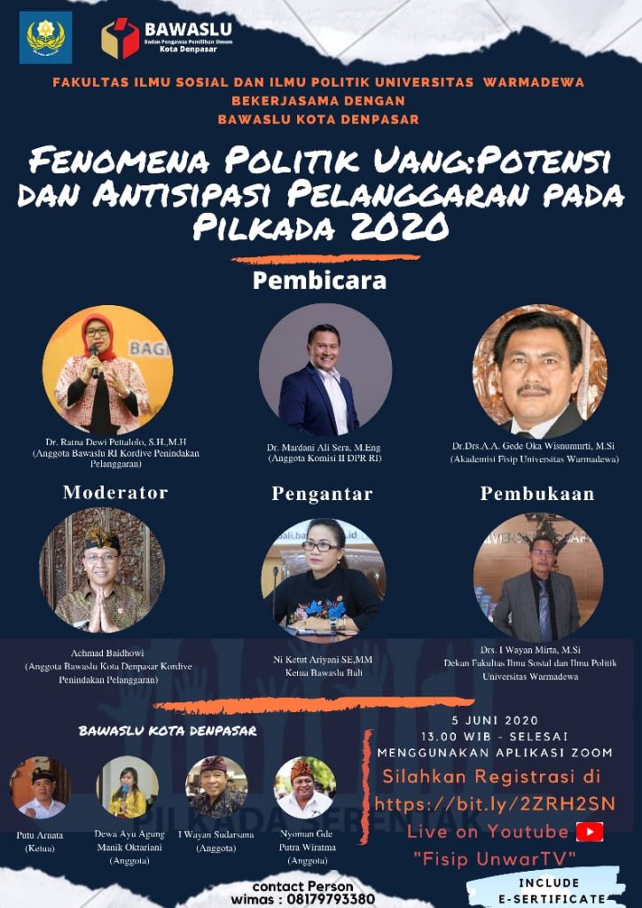 Fenomena Politik Uang : Potensi dan Antisipasi Pelanggaran pada Pilkada 2020