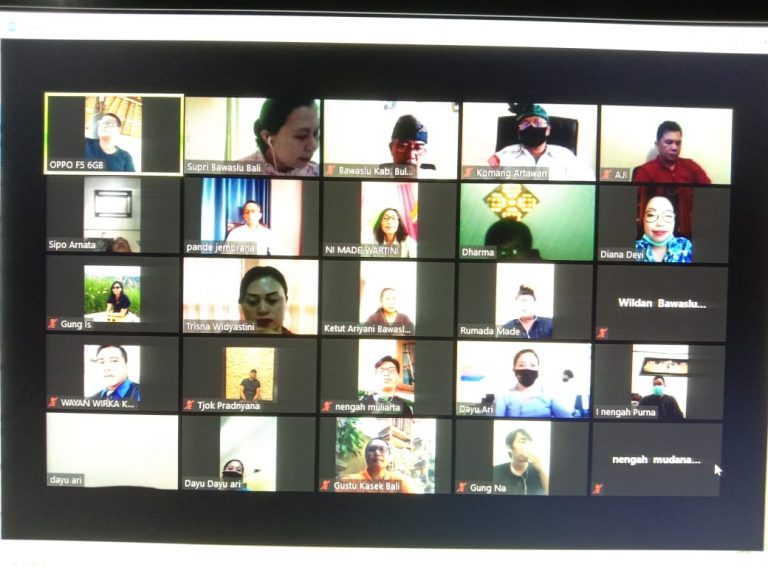 Bawaslu Kota Denpasar Melaksanakan Video Teleconference Meeting