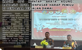 Hadiri OPS Mantap Brata Agung, Bawaslu Kota Denpasar Harap Pemilu di Denpasar berjalan Damai