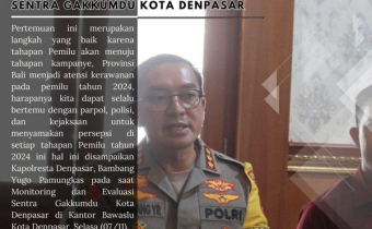 Sentra Gakkumdu Bali laksanakan Monev Sentra Gakkumdu Kota Denpasar