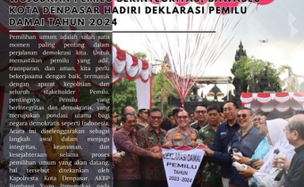 Wujudkan Pemilu Berintegritas, Bawaslu Kota Denpasar Hadiri Deklarasi Pemilu Damai Tahun 2024